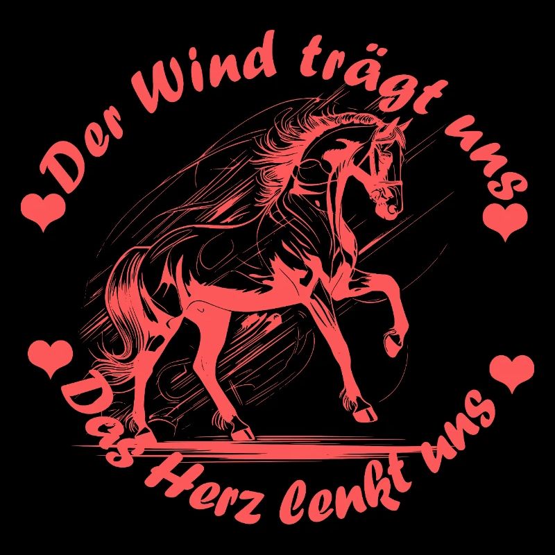 Pferd Herz Wind rosa