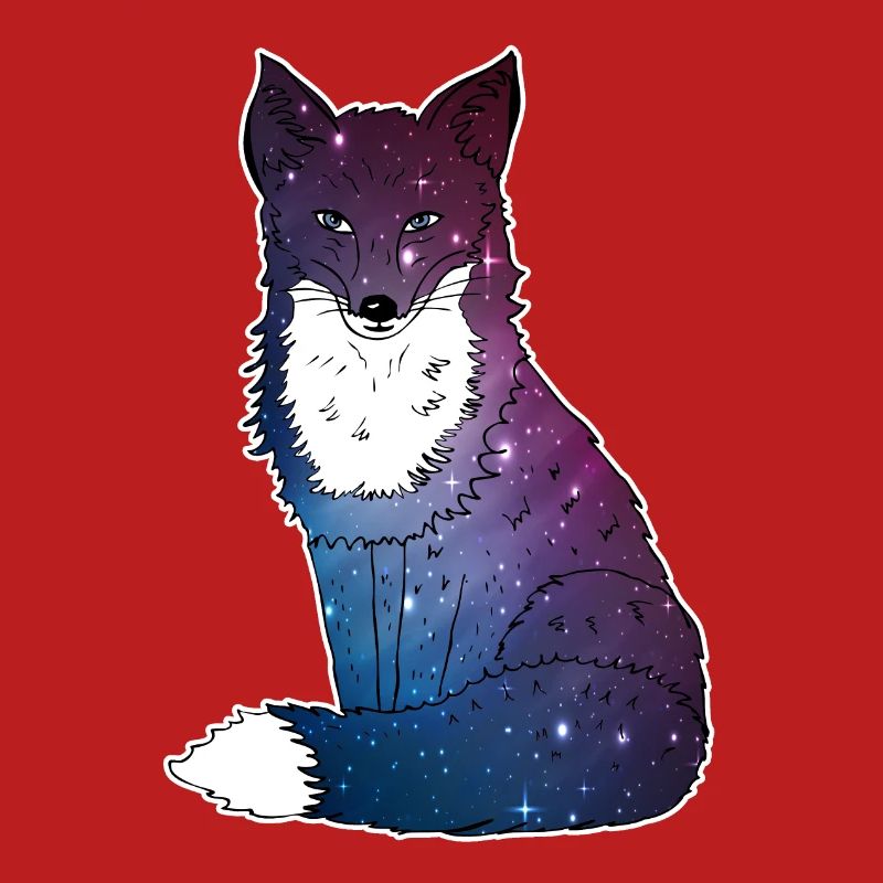 Fuchs mit Sternenhimmel, Space, Galaxy, Weltall