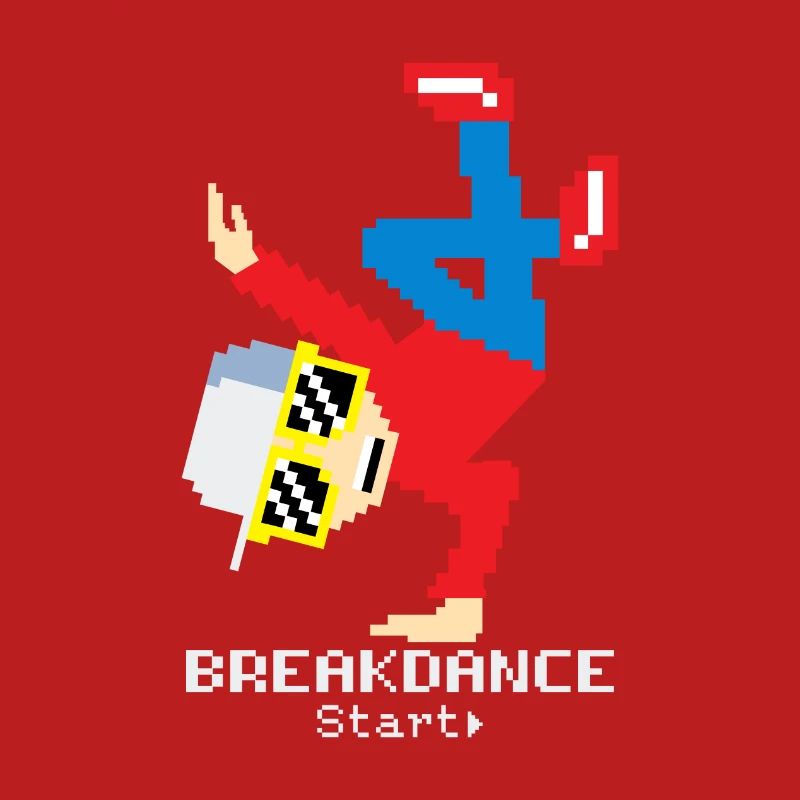Pixel Breakdance B-Boy | Retro 8-Bit Hip Hop