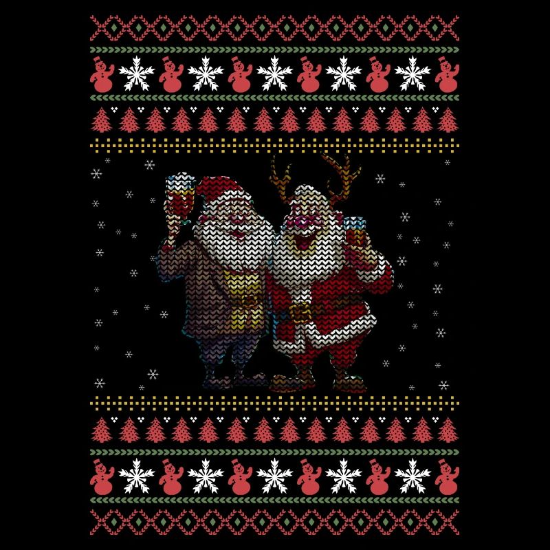 Père Noël et renne laid Noël