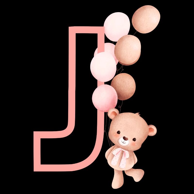 Lettre j rose ours