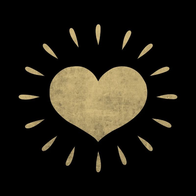 Golden heart with rays