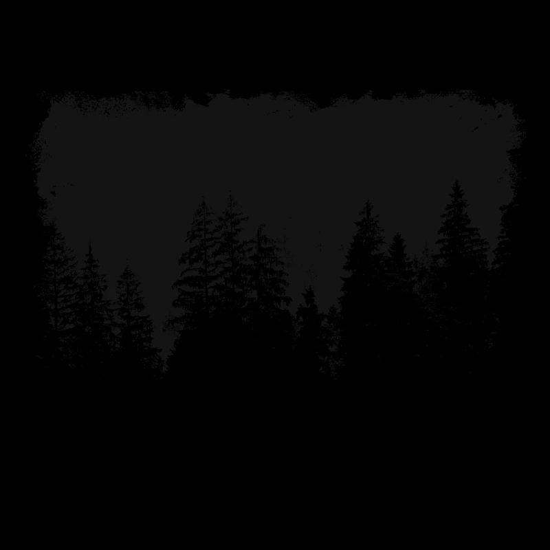 Trees in the spruce forest - Black