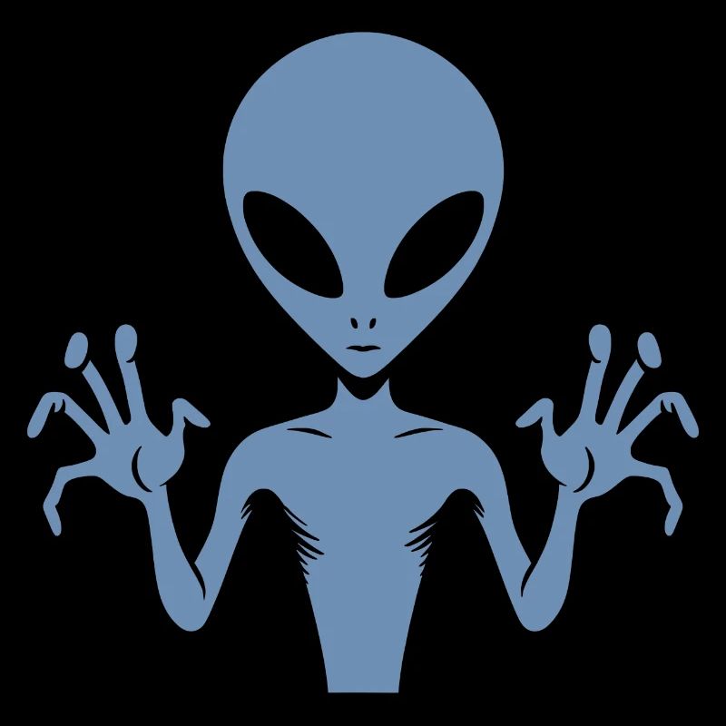 Alien-Außerirdischer-Körper-Silhouette mit Händen