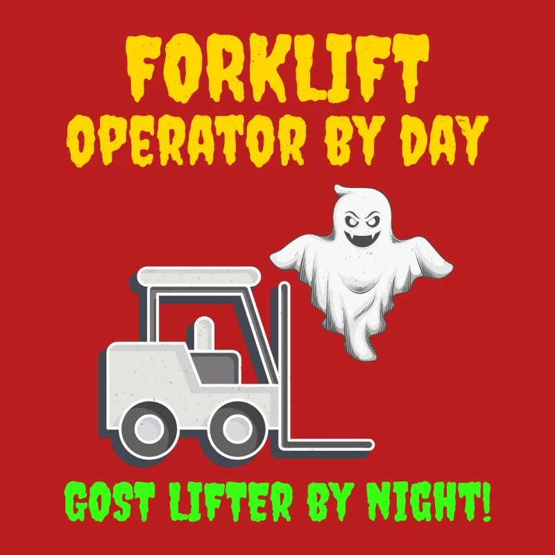 Halloween Ghost Forklift Operator Équipement lourd