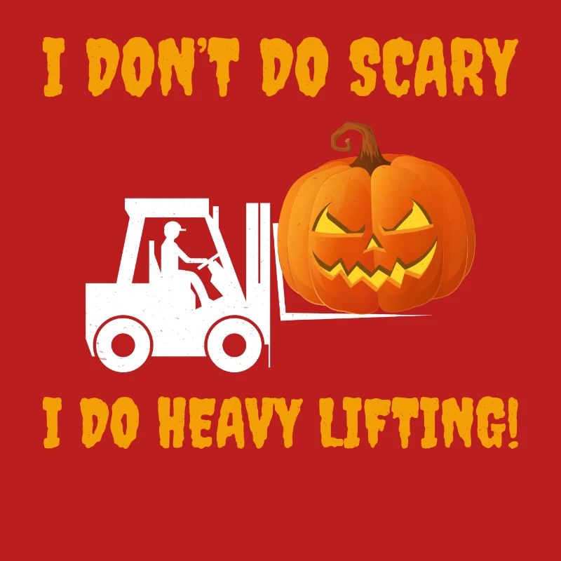 Halloween Ghost Forklift Operator Pumpkin Funny