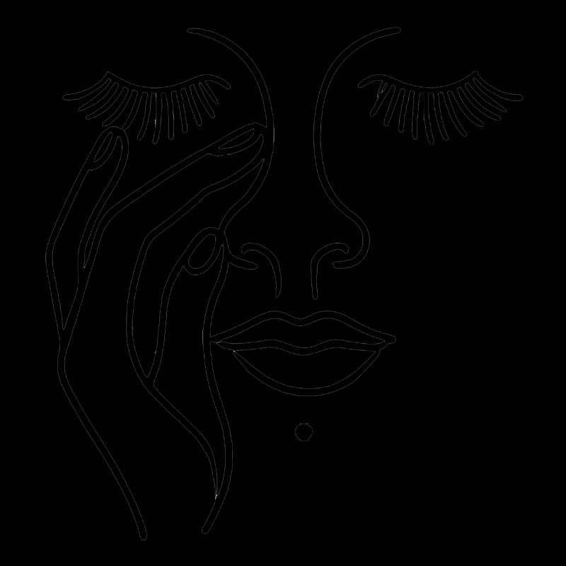 Visage minimaliste avec la main