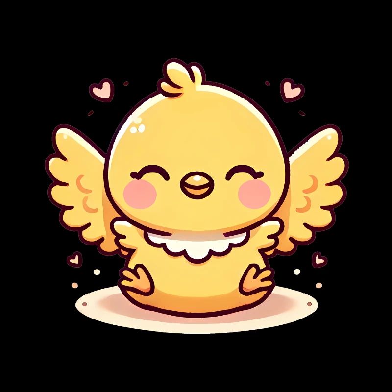 Happy Yellow Chick Cartoon Design