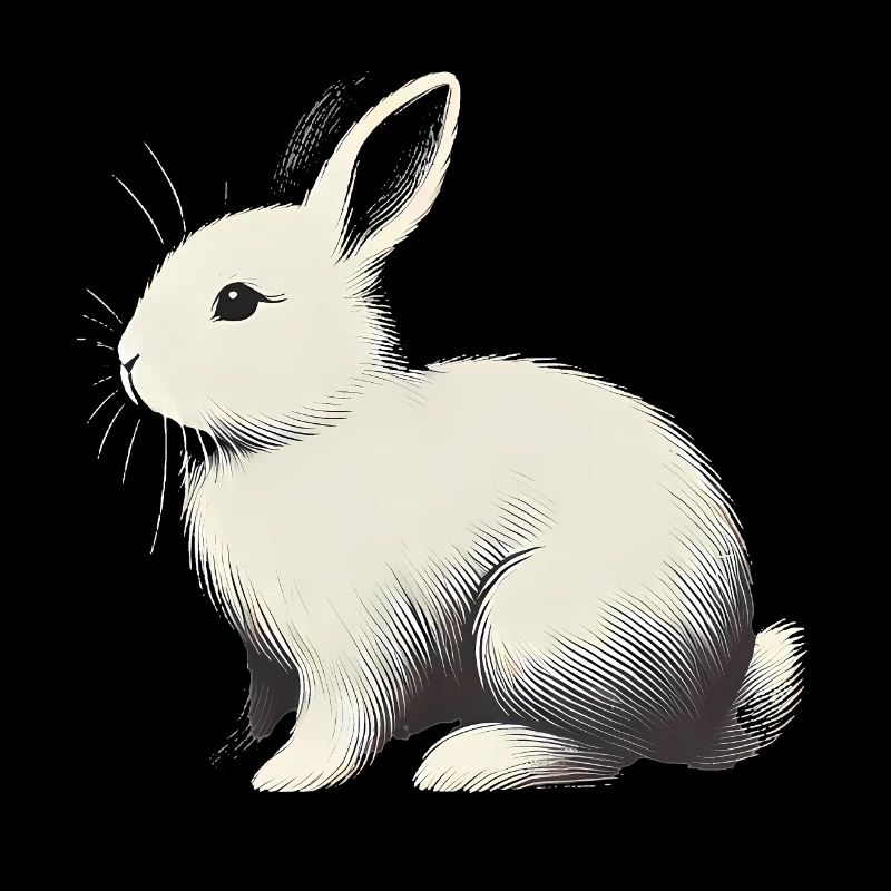 Silhouette Minimaliste Lapin BlancMinimalist Whit