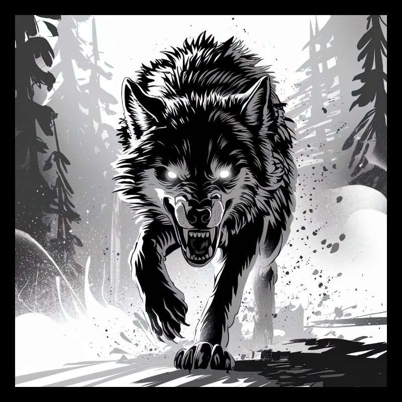 Wolf Tier Vektor Natur Illustration Design Wild