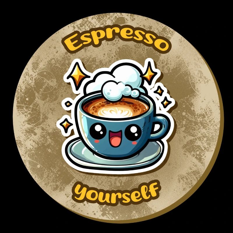 Espresso yourself - Jeu de mots amusant comme un dessin animé