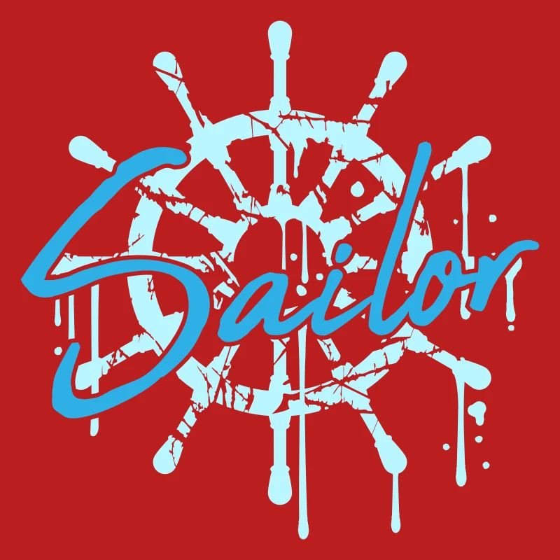 Sailor Ship Steering Wheel Graffiti Drop Sailing