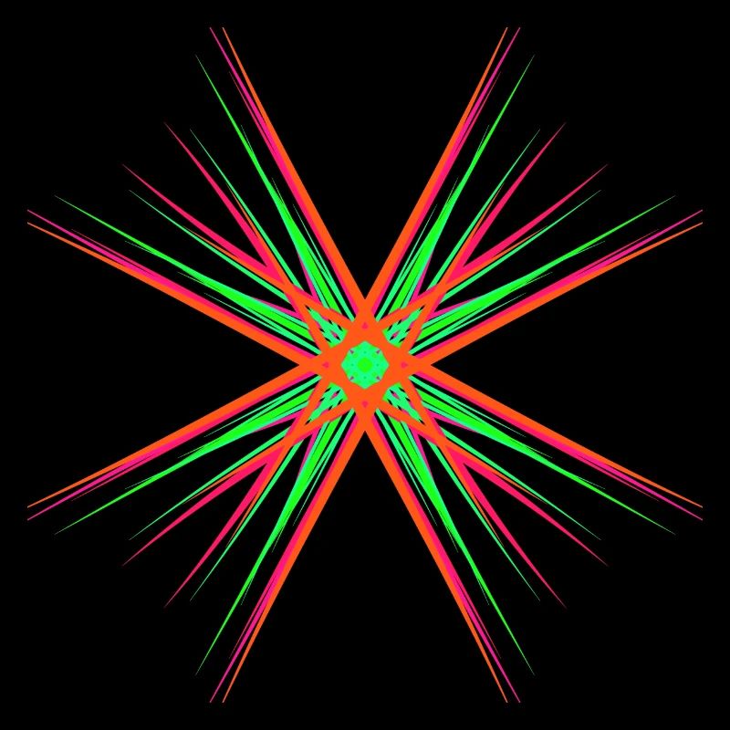 Étoile composée de plusieurs couleurs vives