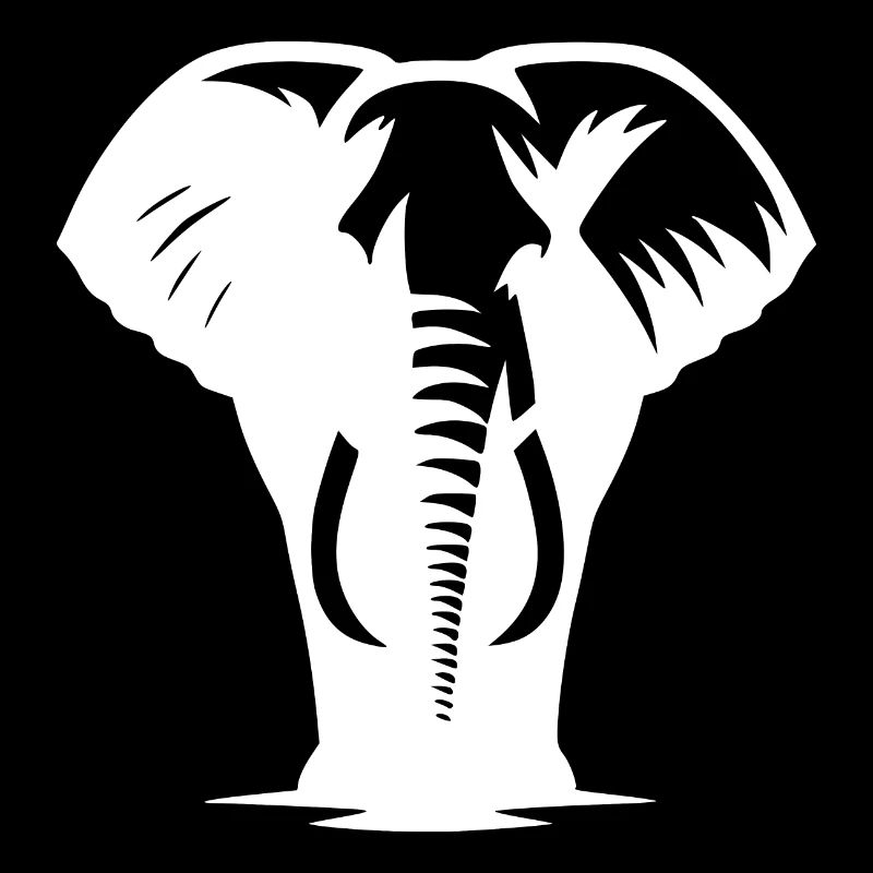 Portrait d’éléphant trompe avec défenses