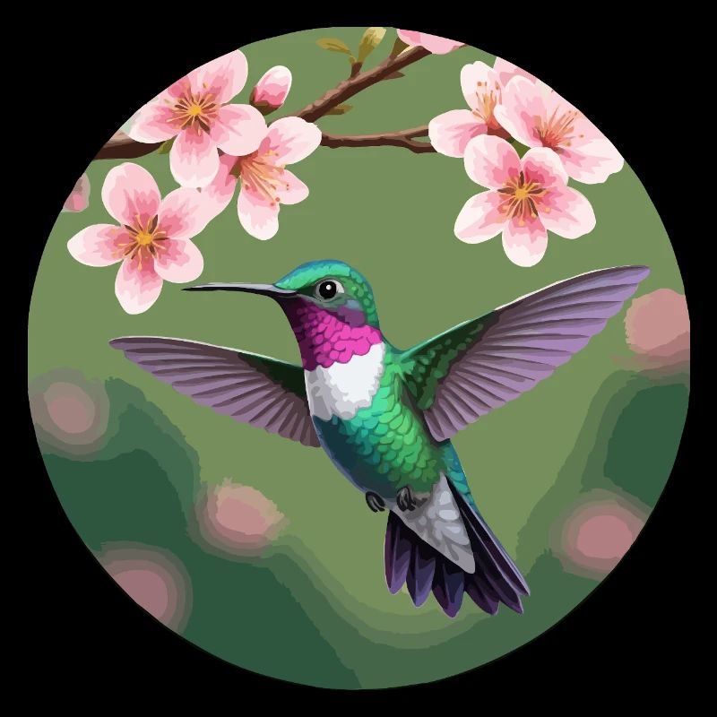 Kolibri in der Nähe einer Blume