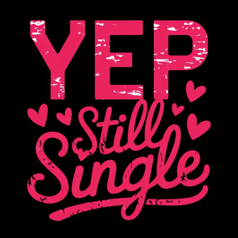 Yep still Single – Anti Valentine's Day Saying Design