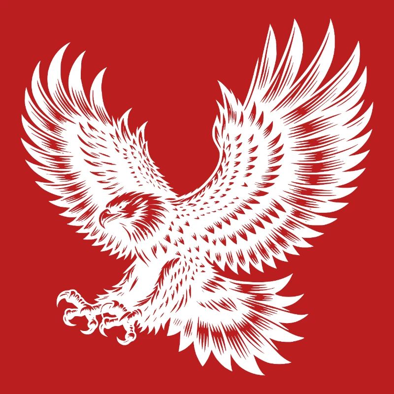 Powerful hunting eagle with sharp claws