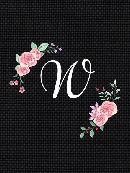 Lettre w florale rose