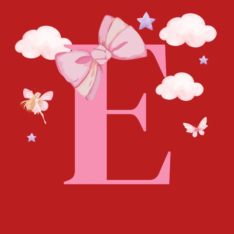 Buchstabe e rosa Wolken