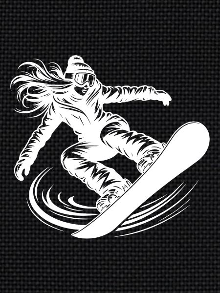 Coole Snowboarderin Snowboarding mit Eleganz