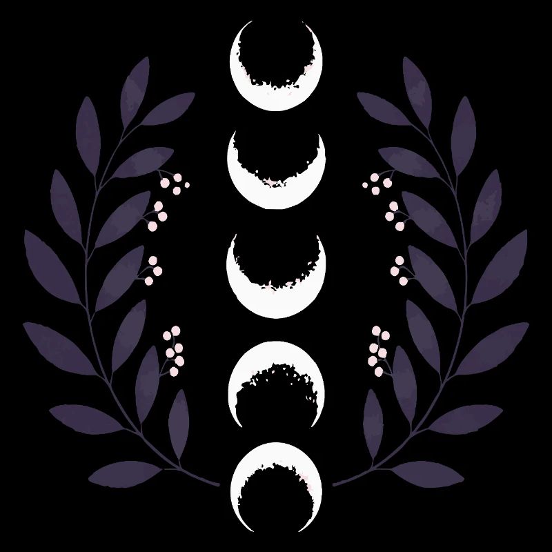 Phase de lune céleste BOHO Fleurs sauvages Zodiaque Sorcière