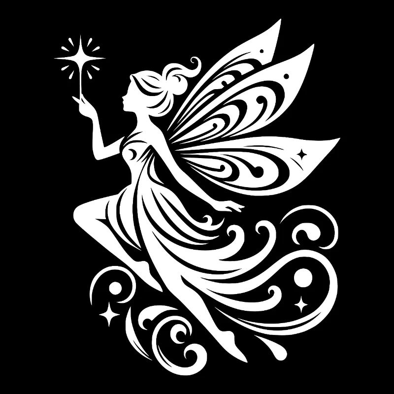Enchanting fairy with magic wand