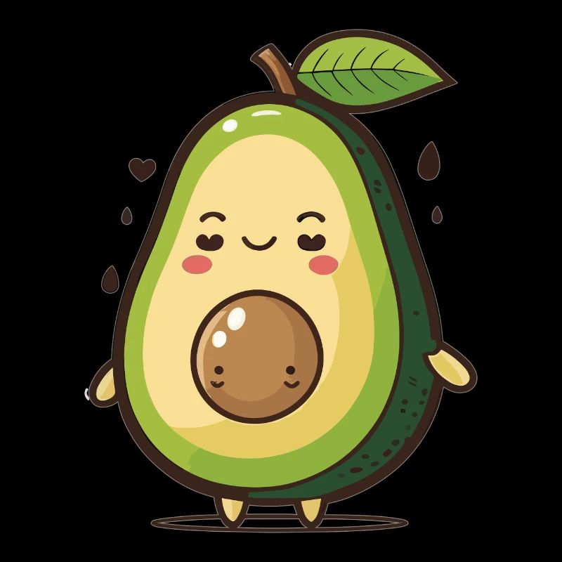 Dessin animé d’avocat kawaii