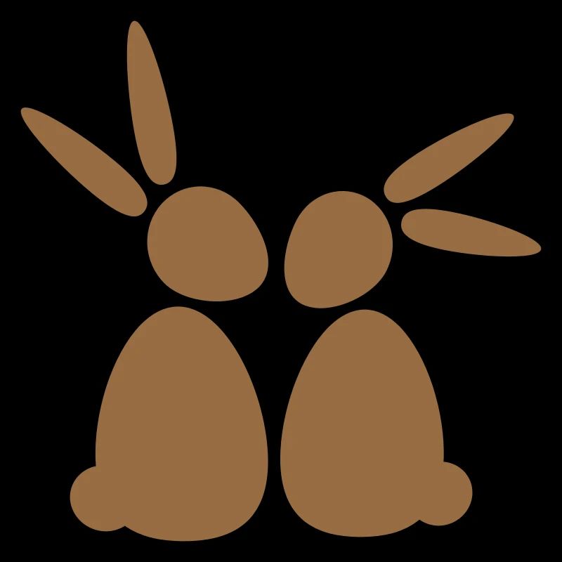 2 Lapins Amis Équipe Équipage Couple Deux Heureux Mignon