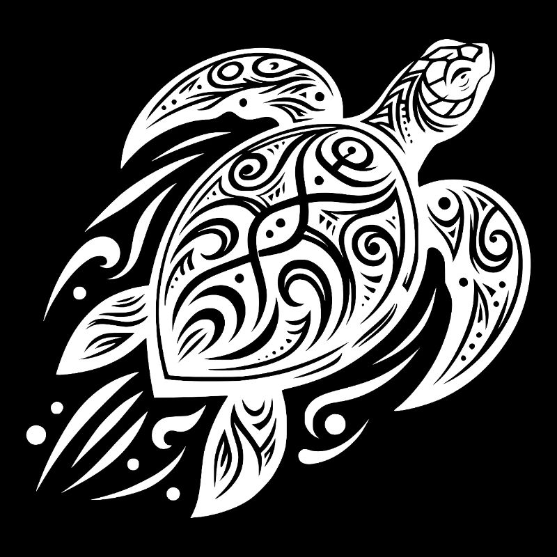 Kraftvolle Pazifik Schildkröte trifft Tribal