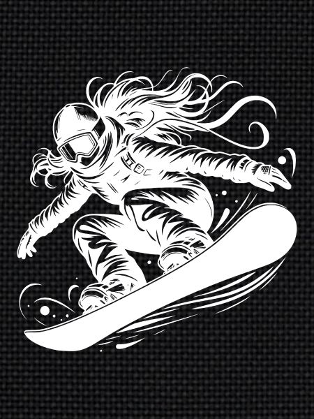 Poudreuse et snowboard