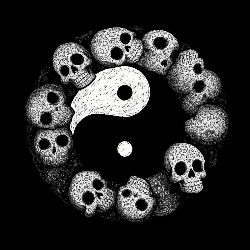 yin yang skull