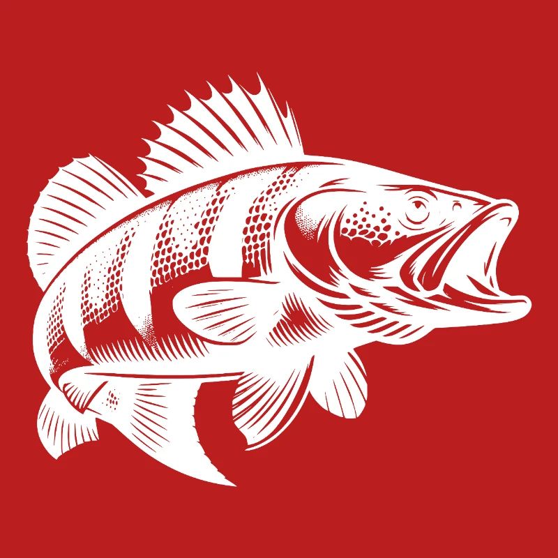 Conception de poisson de perche vintage pour les vrais pêcheurs