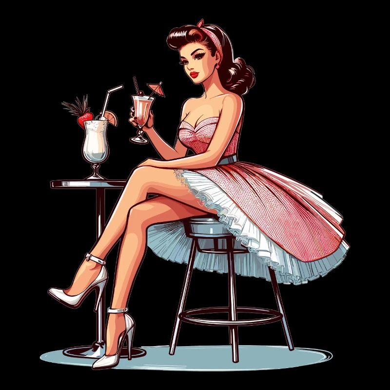 Frau Rockabilly Pina Colada Geschenk