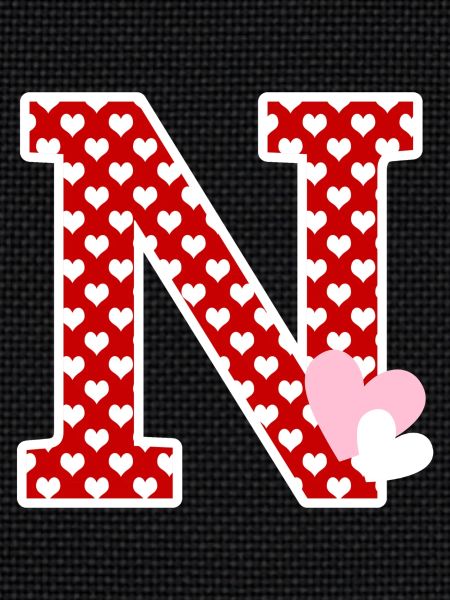 Letter n heart