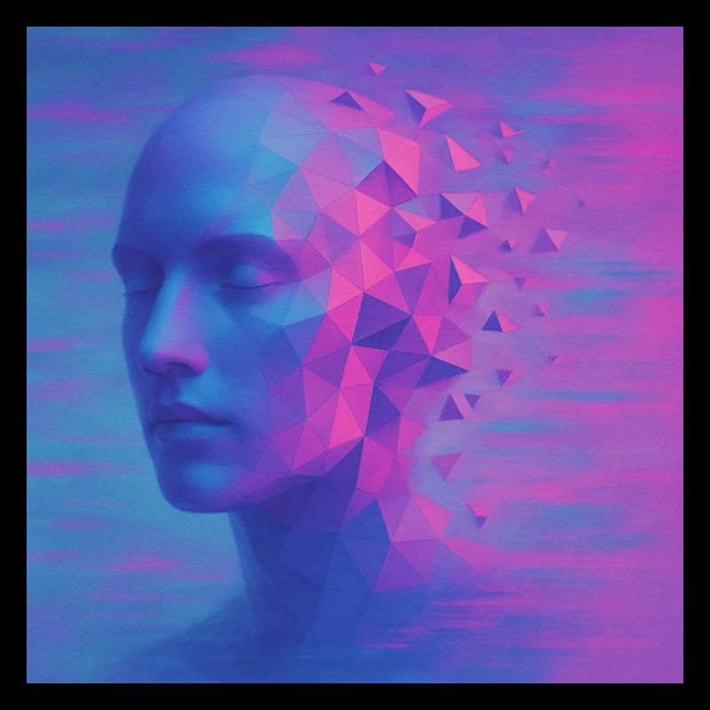 Futuristic head in digital style