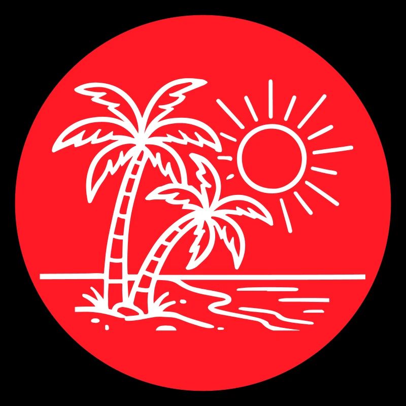Île Palmier Symbole Vacances