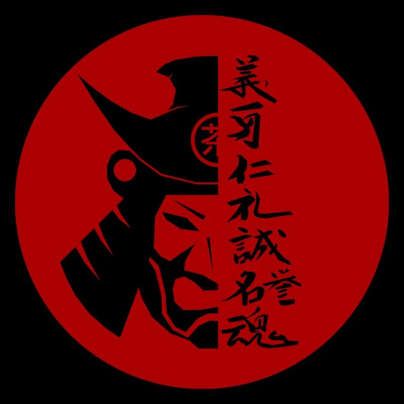 Samurai Bushido – Helmet and 7 Virtues Red