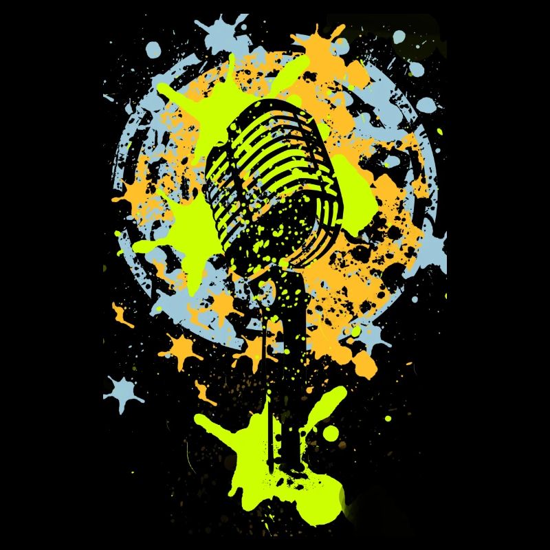 microphone de cru amour de la musique graffiti
