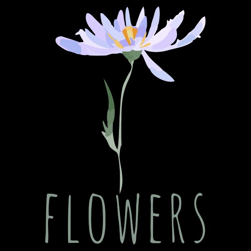 Minimalist Blue Wildflowers Illustration
