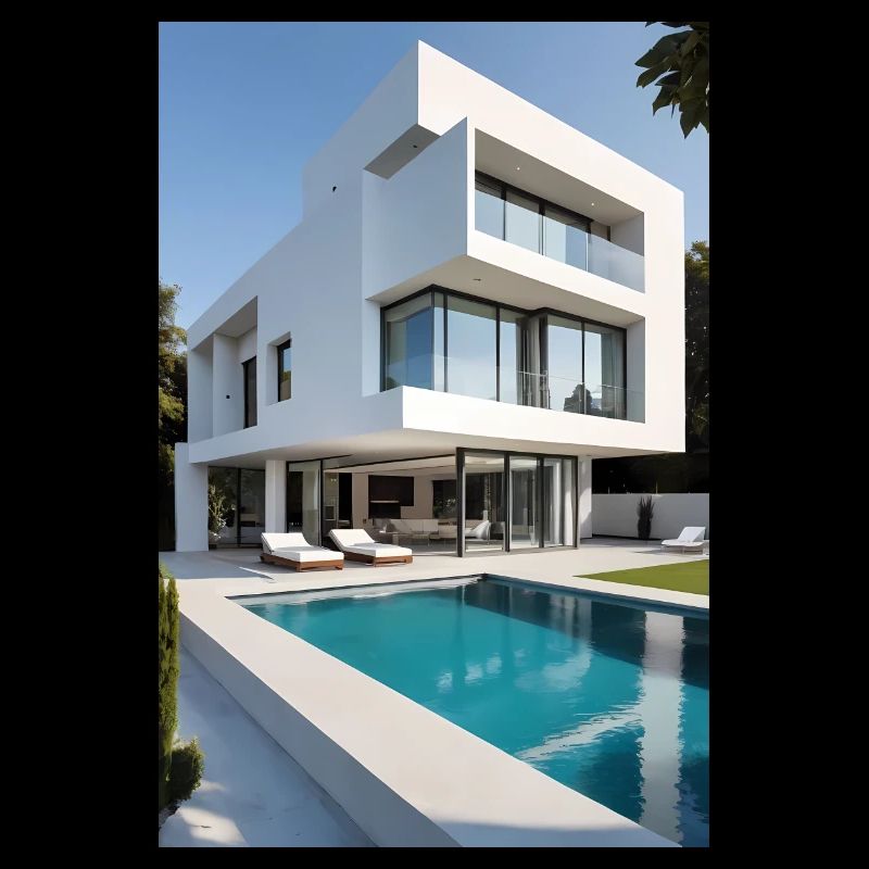 Weiße Villa mit Pool