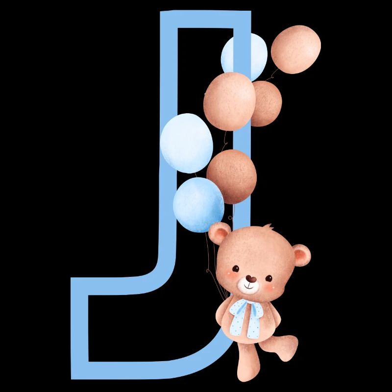 Lettre j bleue ours