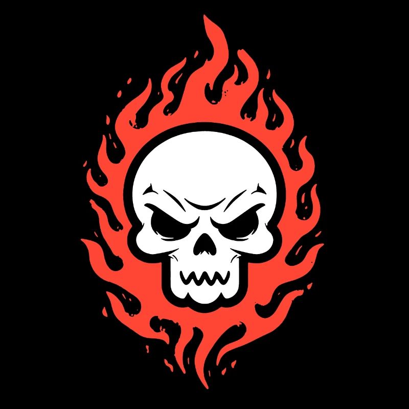 Skull in flames