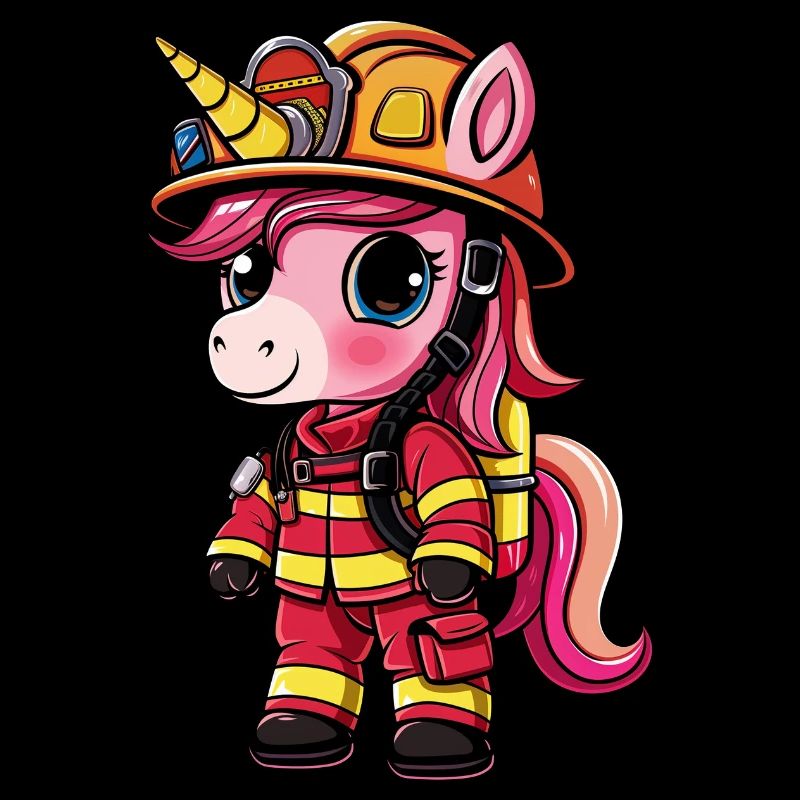 Cute Unicorn Firefighter