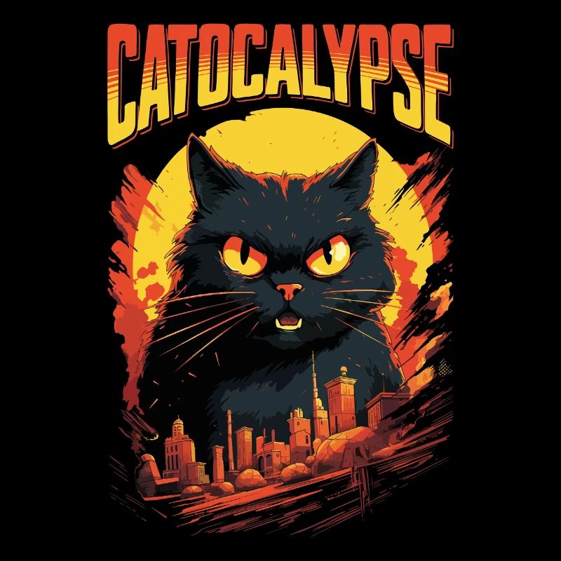 Chat Catocalypse Ville Chaos Créature Monstre Chat
