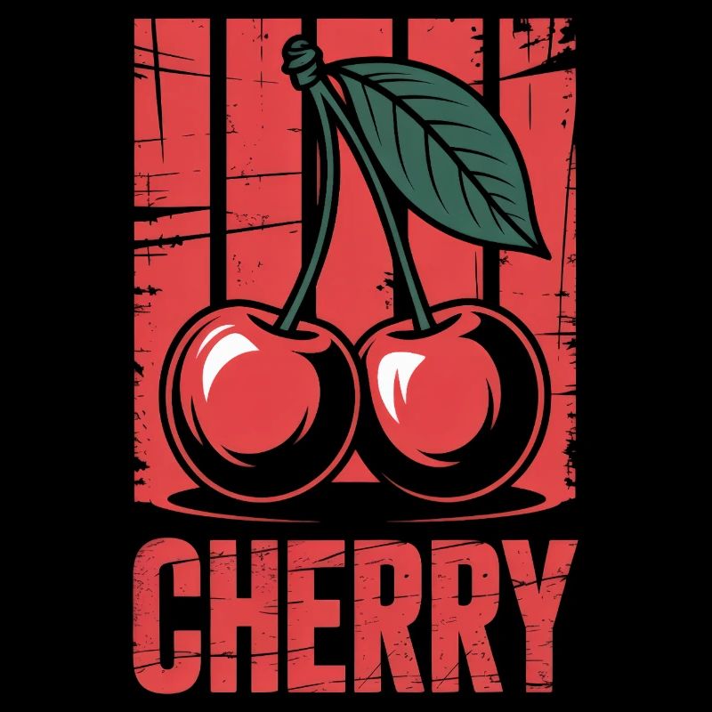 Retro Cherries Grunge Vintage