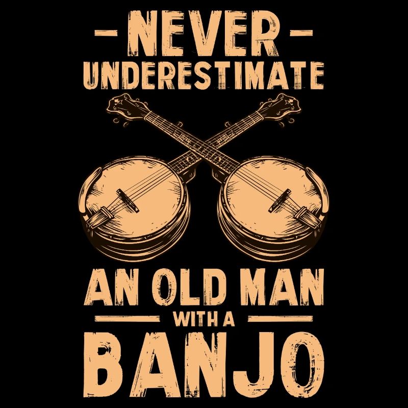 Old man Country Bluegrass Banjo Player