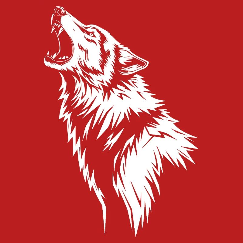 Howling wolf in silhouette