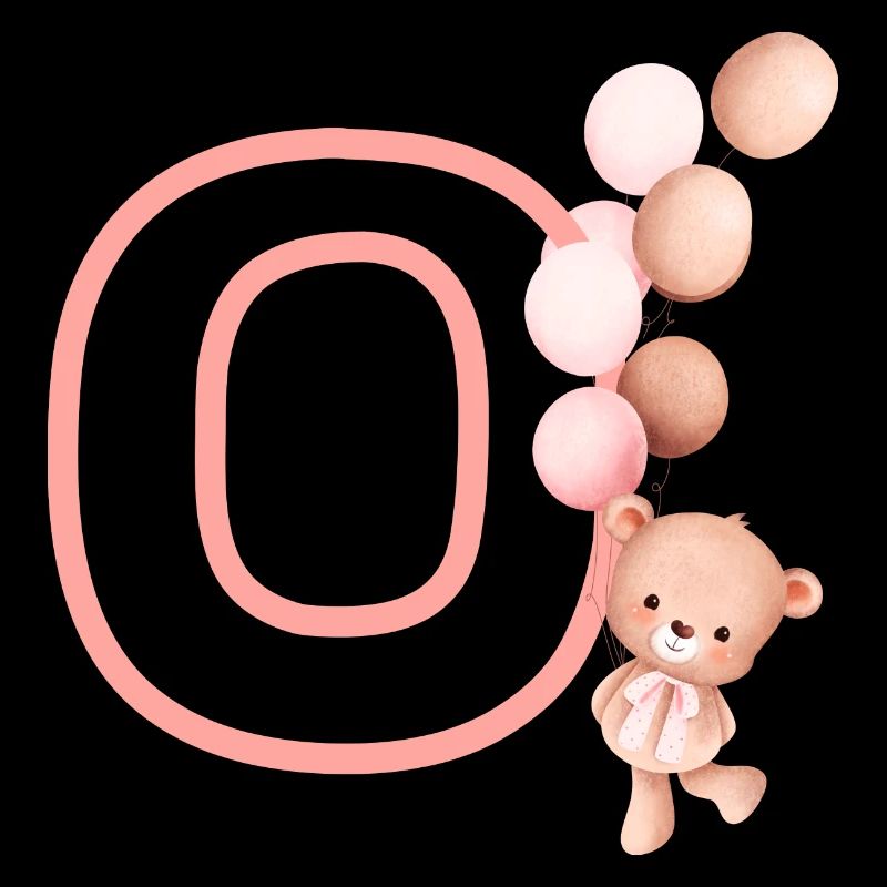 Lettre o rose ours