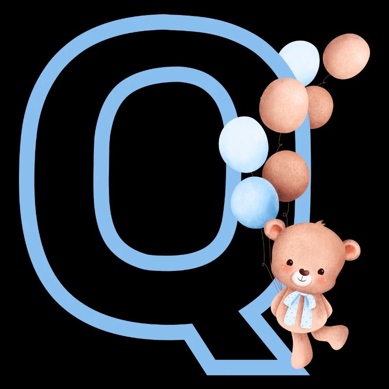 Lettre q bleue ours