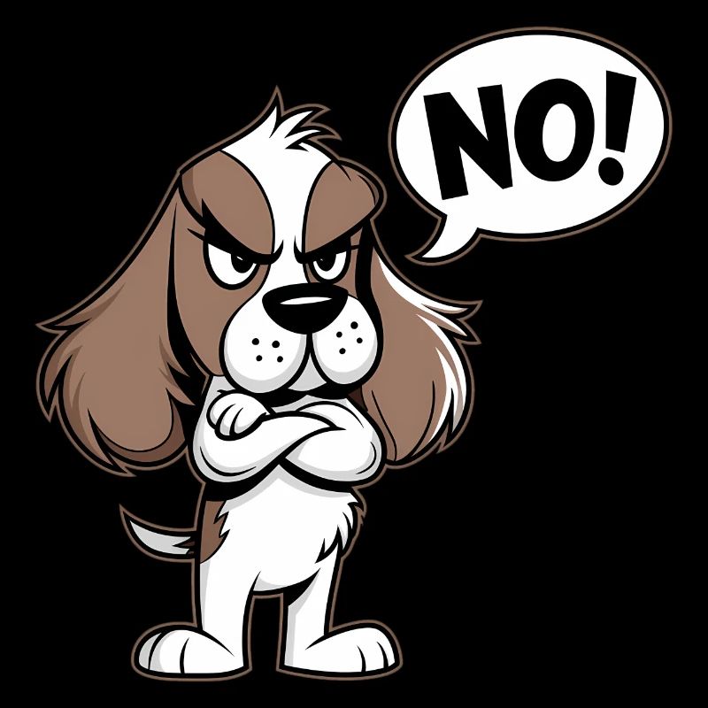 Cocker Spaniel disant "Non !